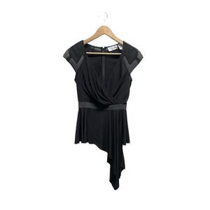 NWOT Byron‎ Lars Asymmetrical Mesh Top in Black Size 2